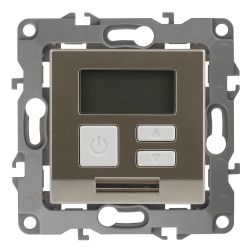 12-4111-04 ЭРА Терморегулятор универс. 230В-Imax16А, IP20, Эра12, шампань | Эра 12 Шампань