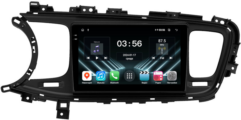 Магнитола для KIA Optima 3 TF 2013-2015 - FarCar DX9-7099F2 монитор 9.5" IPS на Android 13, 4+64Гб, CarPlay