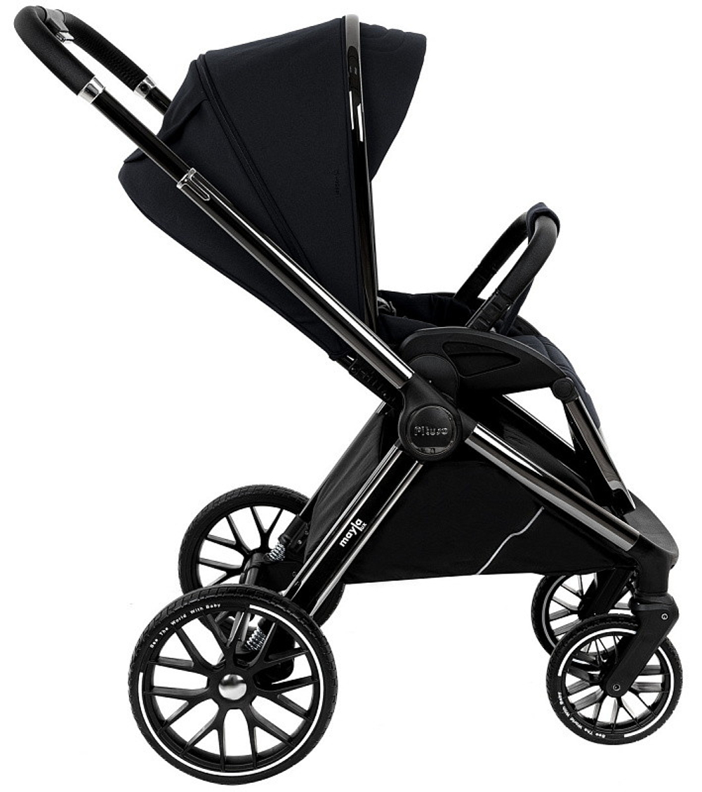 Детская коляска Pituso Mayla Lux 3 в 1 с автокреслом Baesa Black