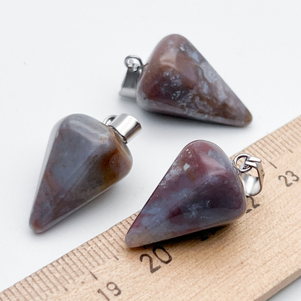 Подвеска Кристалл, халцедон, размер 22*15 мм, цена за 1 шт