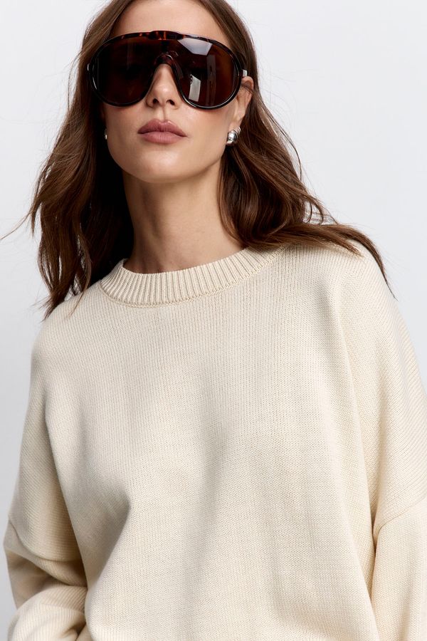 Джемпер с хлопком ванильного цвета