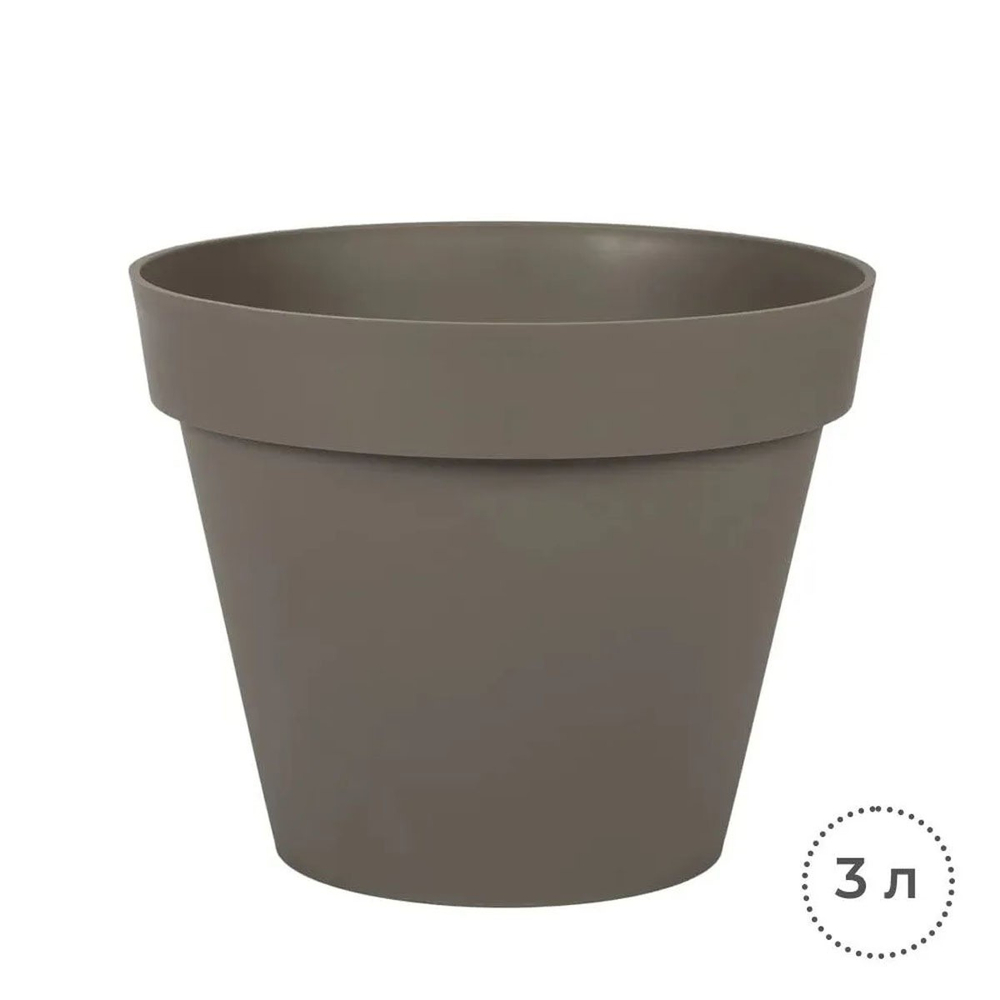 Горшок цветочный EDA 3 л, диаметр 20 см, коричневый