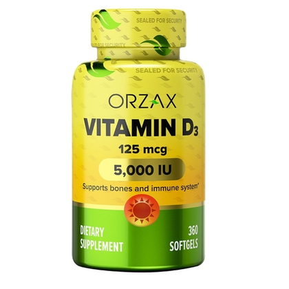 Витамин Д3 Orzax 5000 ME, 360 капсул