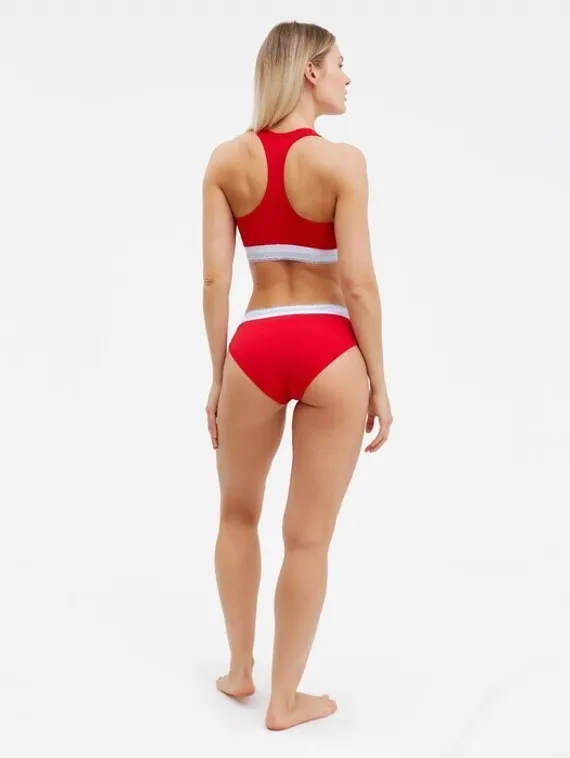 Комплект женский (топ/трусы), цвет красный МИКС, размер 44-46