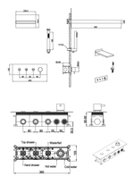 Встроенная душевая система FUSION, трехпозиционная COPPER BRUSHED