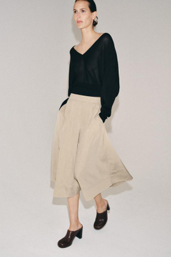 ZARA ЮБКА МИДИ-КЛЕШ — ZW COLLECTION, БЕЖЕВЫЙ