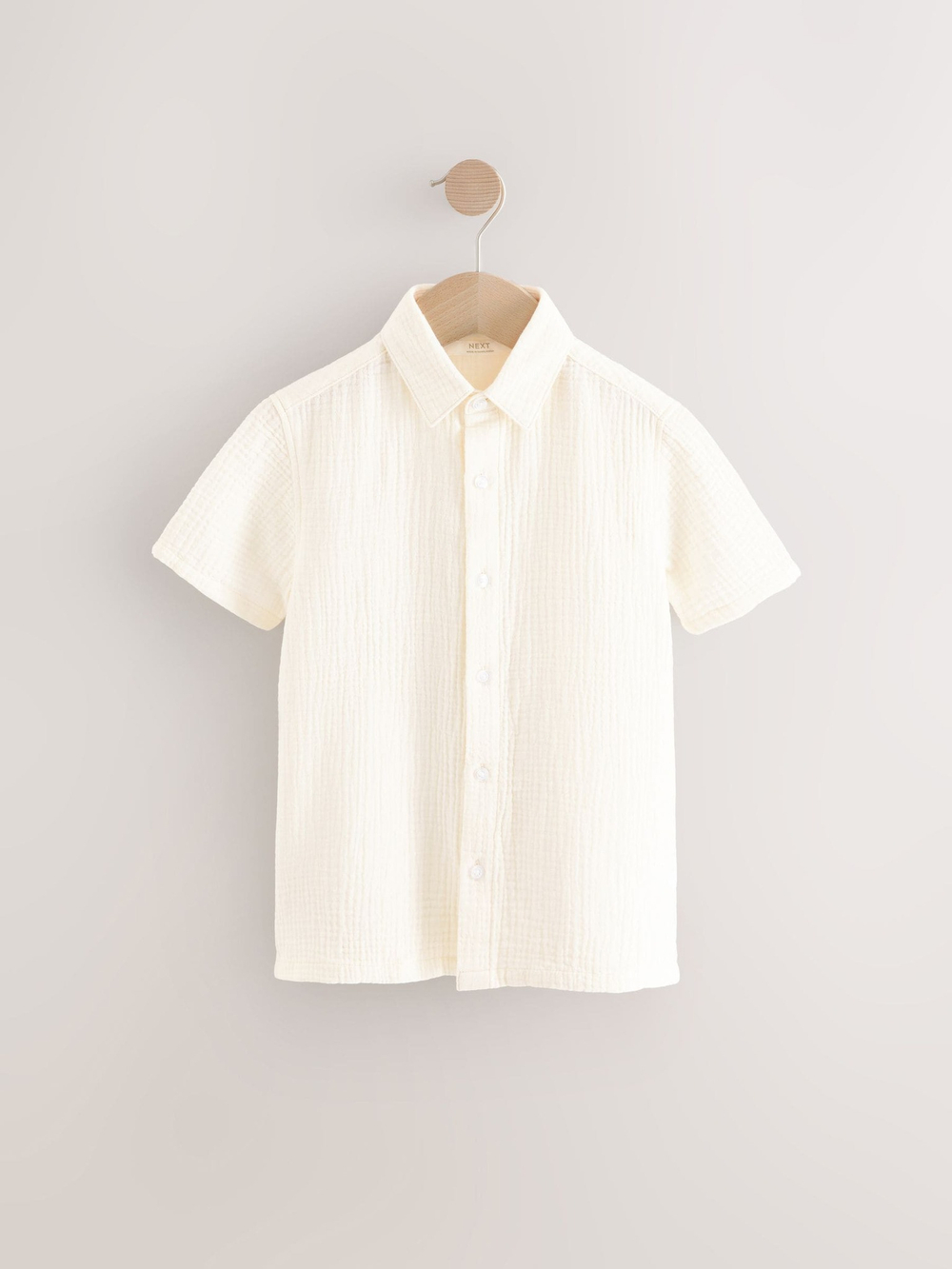 Рубашка с коротким рукавом для мальчика Next AB9-197, Молочный