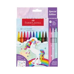 Flomaster \ фломастеры  Пенал Faber-Castell из волокна, 10 + 3 шт., единорог , 10 штук.
