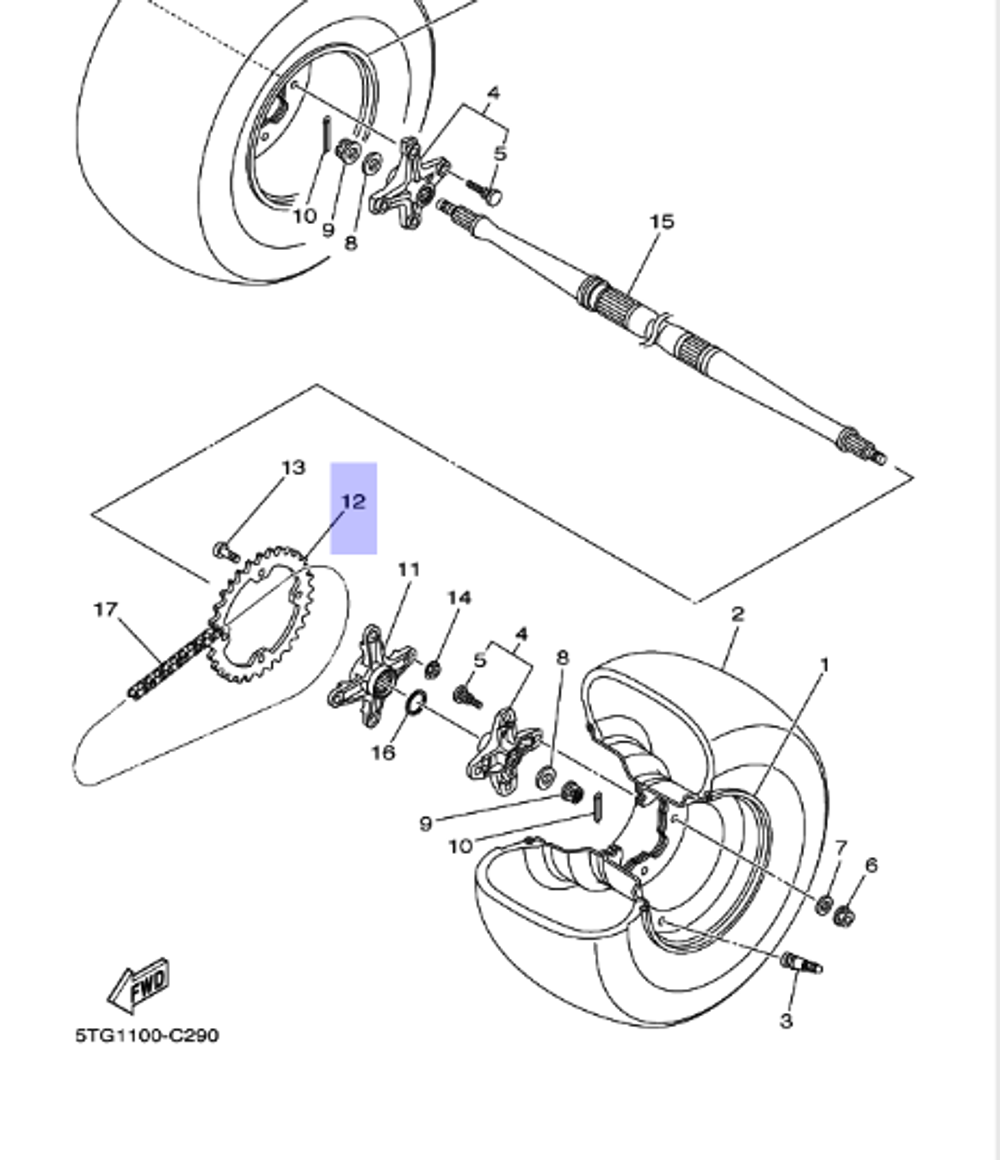 Звездочка ведомая Yamaha 5TG2543810