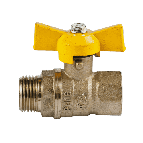 Кран шаровый газ. 20 (3/4") ВН бабочка (Ассортимент)