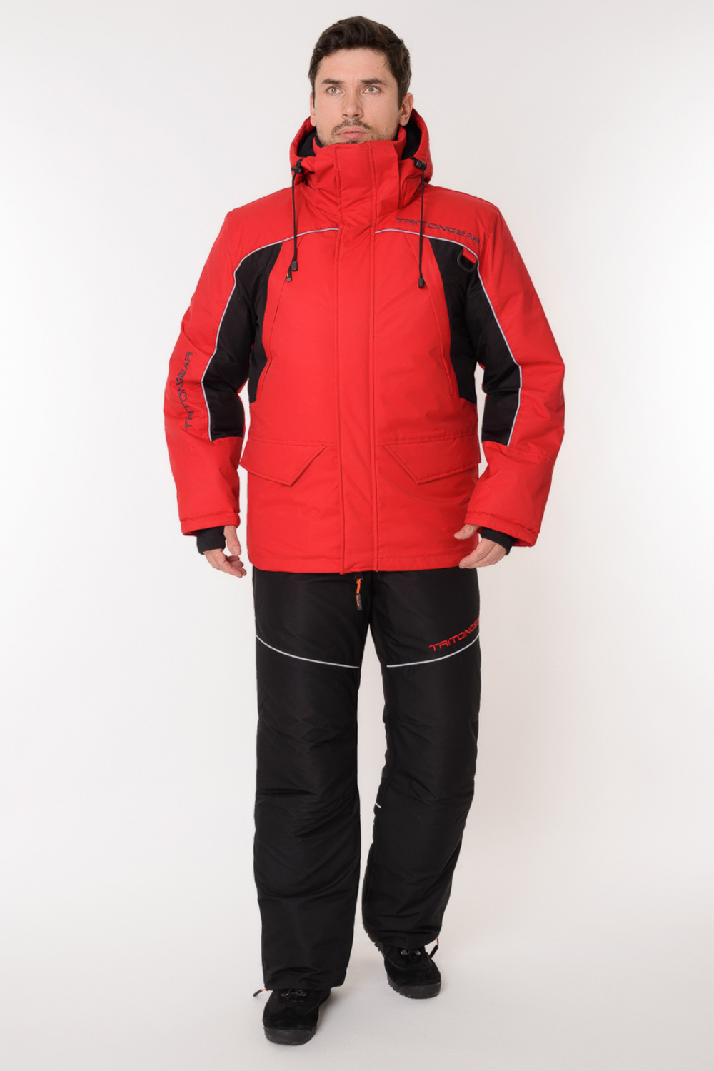 Зимний мужской костюм-поплавок TritonGear Skif -40 (Таслан) Красный/Чёрный