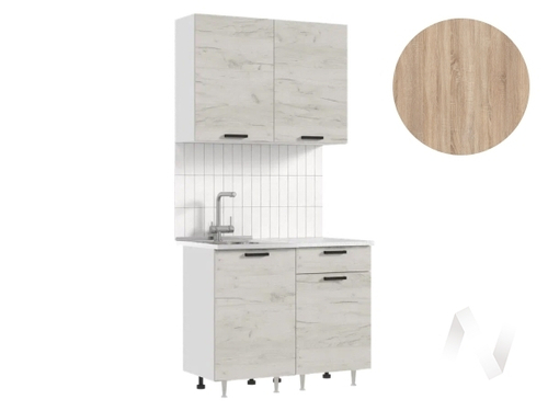 Кухня Рио NEW ЛДСП 1;0м (белый/дуб крафт белый/сонома)