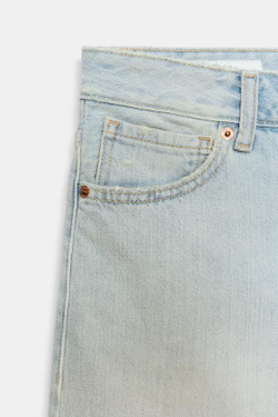 ZARA ДЖИНСОВЫЕ ШОРТЫ TRF СО СРЕДНЕЙ ПОСАДКОЙ, ГОЛУБОЙ