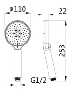 Лейка для душа ESKO, 3 режима, D120мм, хром, арт. SPL1203-2