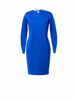 Платье с длинным рукавом и манжетом синее 05-01-19FW