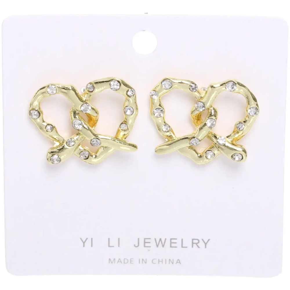 Серьги «ЭЛЛОДИ», сердечки, цвет золото и серебро, 4,2*2см