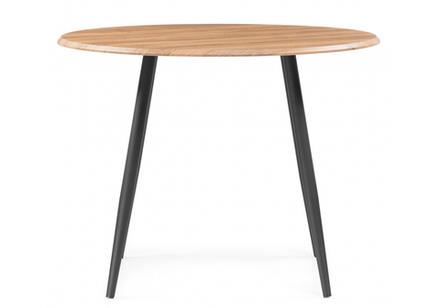 Стол деревянный Woodville Абилин 100 дуб вотан, черный матовый, ножки черные