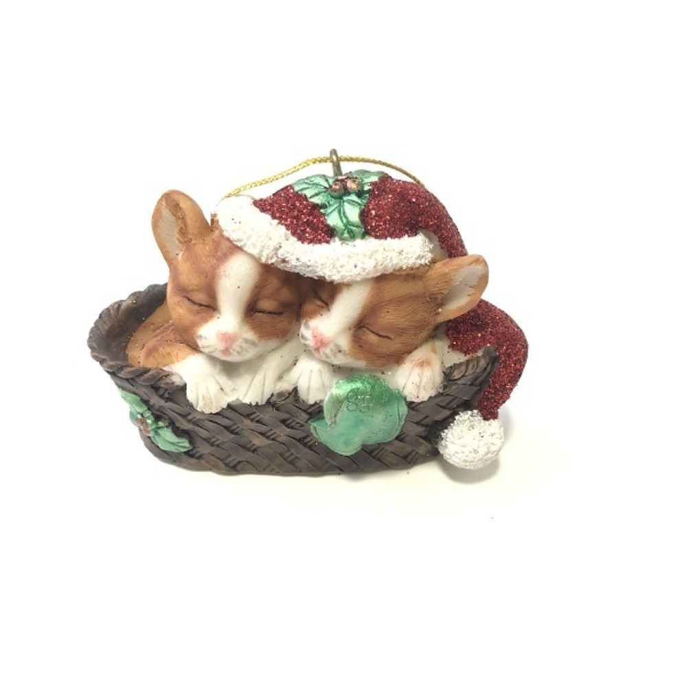 Кошки в корзинке, ёлочное украшение