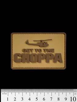 Шеврон Get To The Choppa PVC. Койот