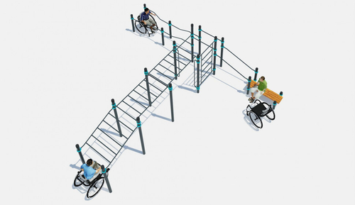 Рукоход в подъем, рукоход классический 2-х уровневый, вертикальные поручни для колясочников, шведская стенка