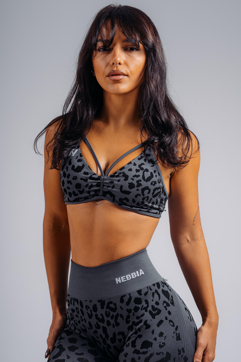 Топ Medium Support Leopard Sports Bra PRIMAL 854 Черный