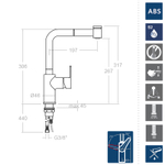 Смеситель для кухни с выдвижной лейкой RS-Q 931902H2