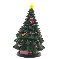 GAEM Фигур декор в стекл шаре "Елка и дед Мороз" (подсв, муз, вьюга, AAх3 н/п), D 10 см, L19,5 W19,5 H35