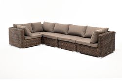 "Лунго" модуль диванный прямой с подушками, цвет коричневый (гиацинт)