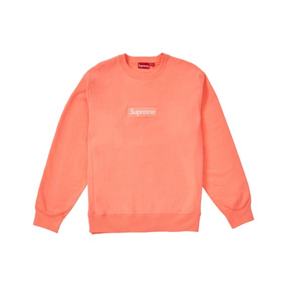 Supreme FW18 Box Logo Crewneck Fluorescent Pink