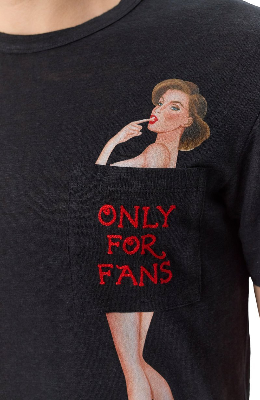 Футболка MC Saint Barth For fans черный лён