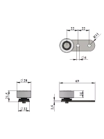 Опора роликовая для мебели с резиновым колесом D28 мм, 2 шт