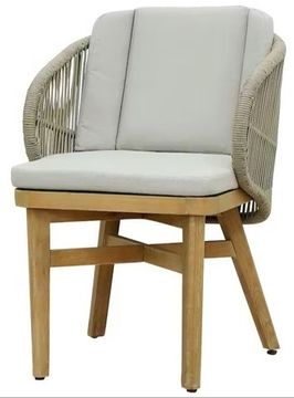 Кресло уличное обеденное деревянное с подушками Mali