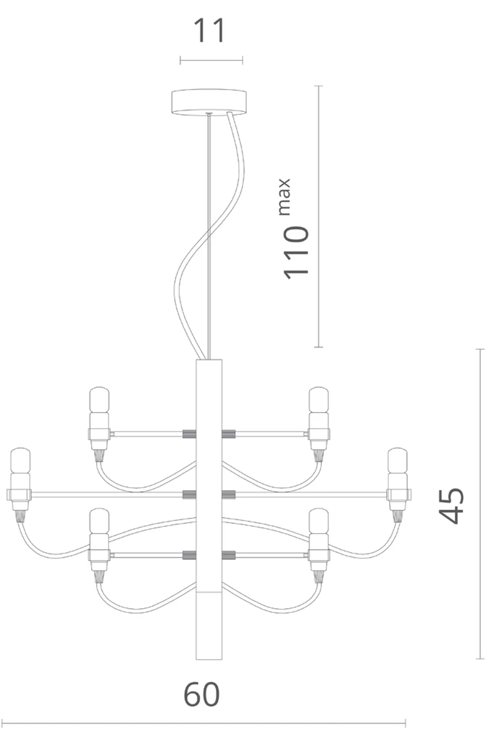 Подвесная люстра Divinare MOLTO 8030/02 LM-18