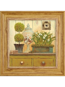 Картина настенная интерьерная в раме "под дерево" 26*26 см