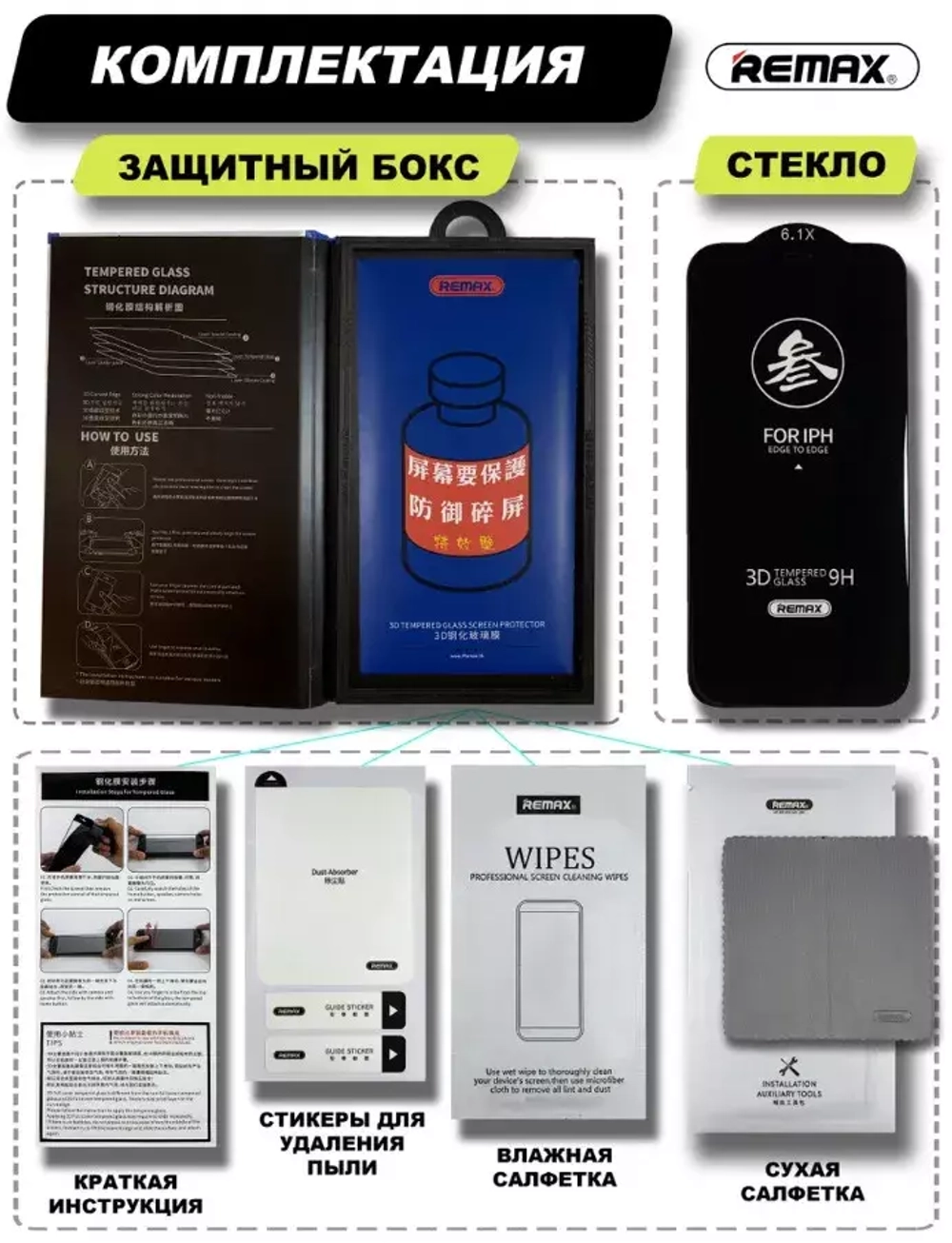 Защитное стекло iPhone 12/12Pro 3D Remax