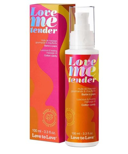 Съедобное согревающее массажное масло Love Me Tender Cotton Candy с ароматом сладкой ваты - 100 мл.