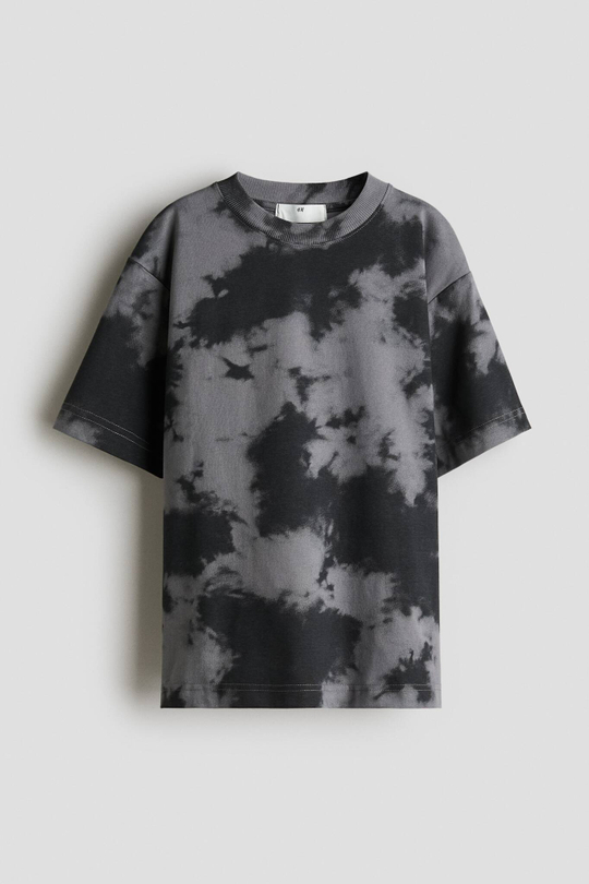 H&M Футболка из хлопка с принтом, черный