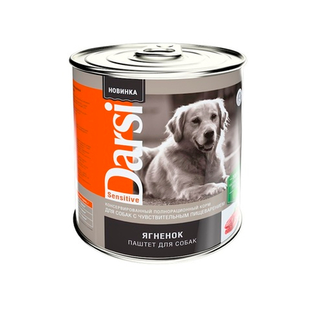 Консервы Darsi паштет для собак с чувствительным пищеварением ягненок 850 г