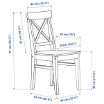 Стул деревянный - IKEA INGOLF, 91х43х52 см,  черный, ИНГОЛЬФ ИКЕА