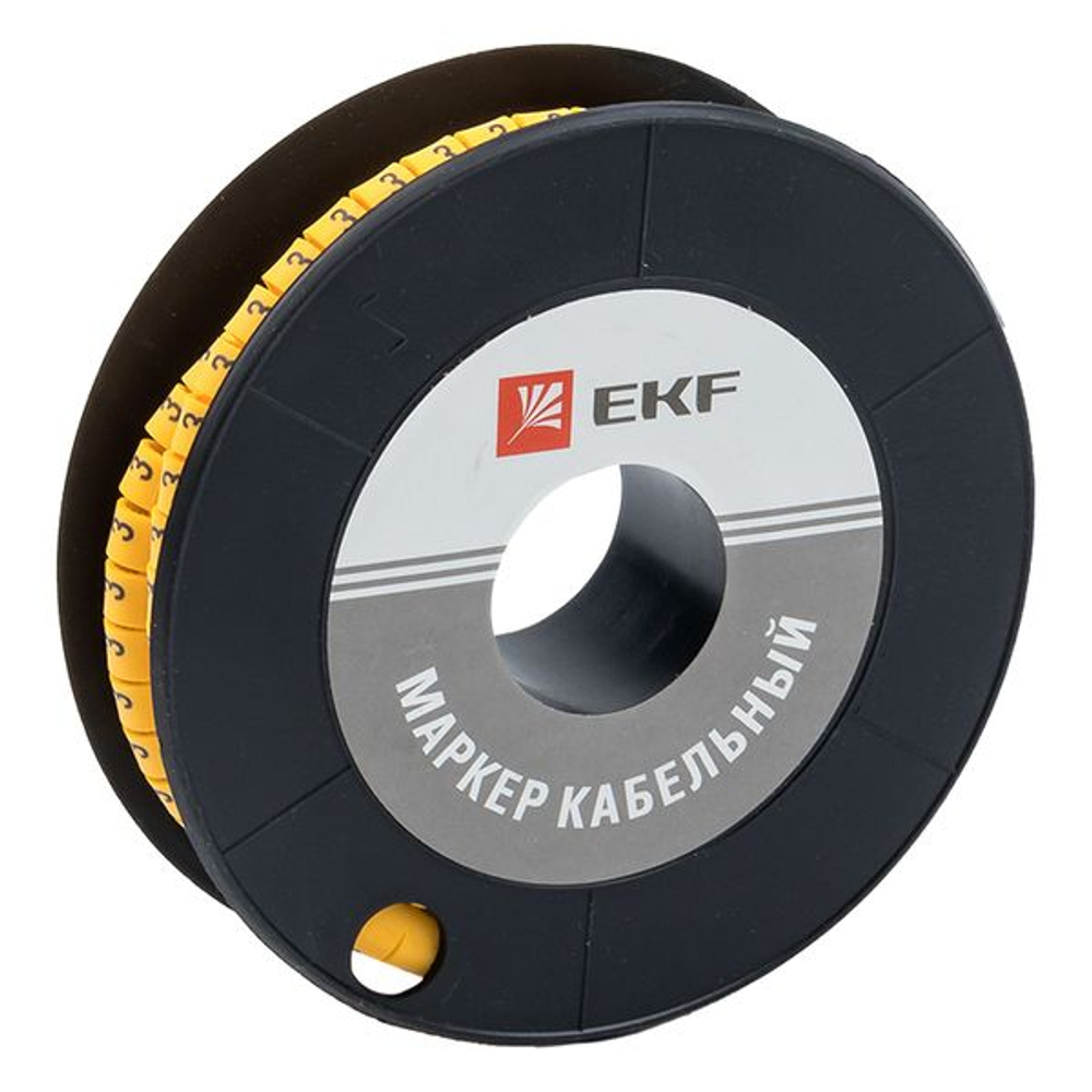 Маркер кабельный 1,5 мм2 "3" (1000 шт.) (ЕС-0) EKF PROxima (200.00 шт.)