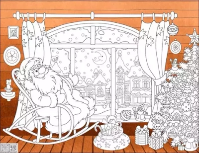 Цифровое панно ID Wall Раскраска в цвете "Дедушка Мороз"