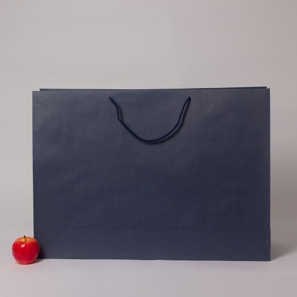 Пакет 70x50x20, темно-синий, плотный крафт