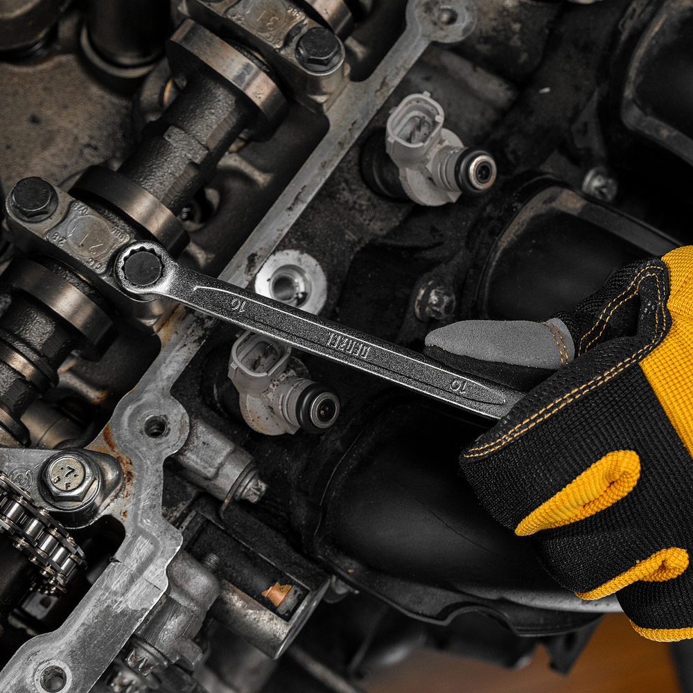 Набор инструментов, 1/2", 1/4", CrV, S2, пластиковый кейс, 64 предмета Denzel