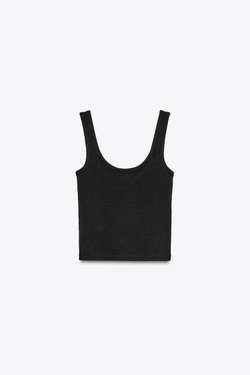 ZARA ТОП С РЕМЕШКАМИ, ЧЕРНЫЙ