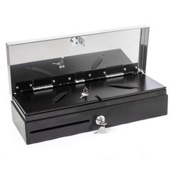 Денежный ящик POScenter 2460 460x170x100, распайка для "ШТРИХ-М", черный с крышкой из нержавейки