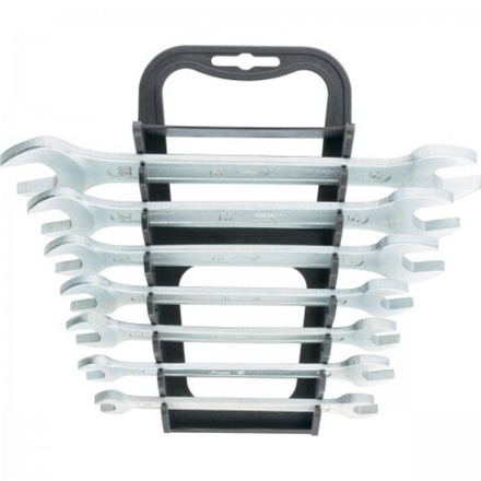 Набор ключей рожковых, 8-22 мм, 7 шт, оцинкованный (КЗСМИ). Россия