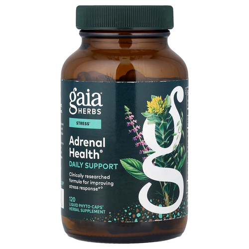 Gaia Herbs, Adrenal Health®, ежедневная поддержка, 120 капсул Phyto-Caps®
