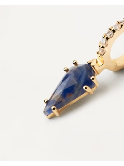 Одиночная серьга Naoki Sodalite серебро 925 пробы покрытое золотом