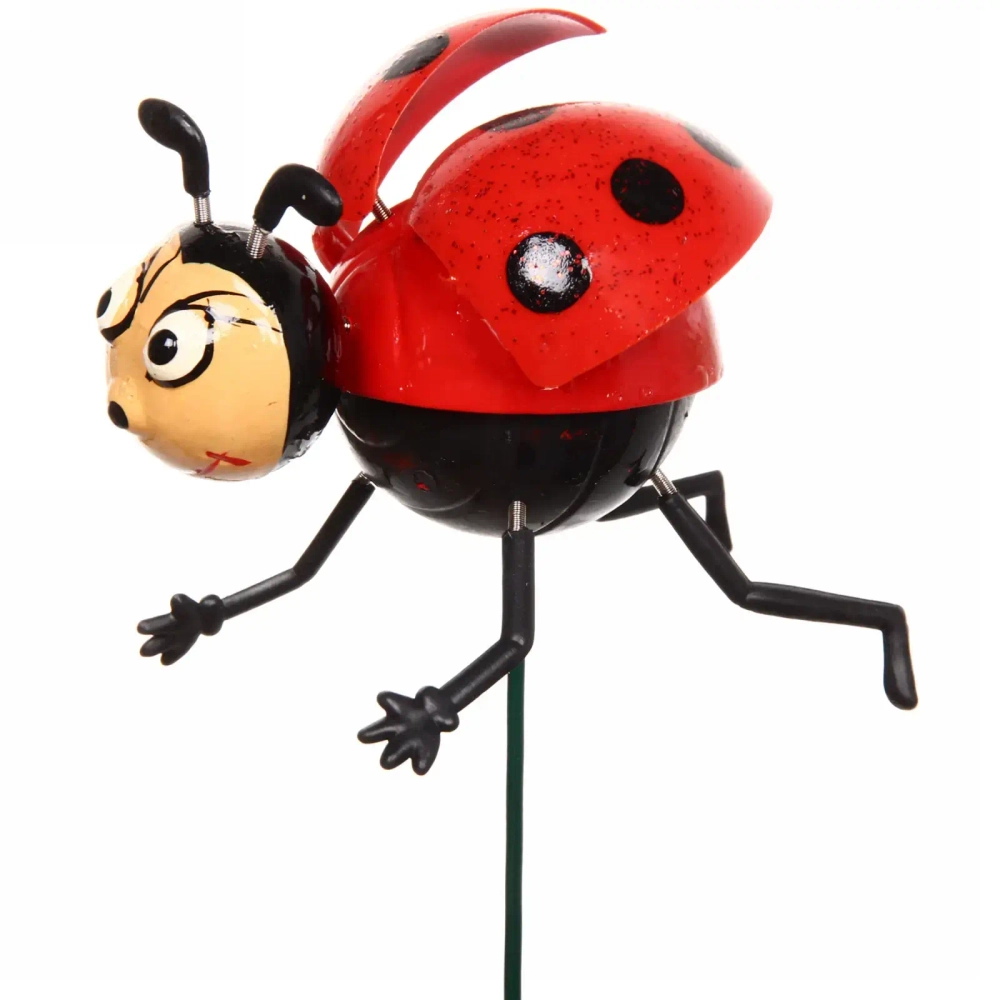 Фигура на спице «Веселая божья коровка» 12*6*40см для отпугивания птиц