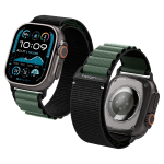 Ремешок Spigen WBF1 BAND для Apple Watch 6 / 7 / 8 / 9 / 10 / SE / Ultra 1 / 2 (44 / 45 / 46 / 49 mm) черный/зеленый